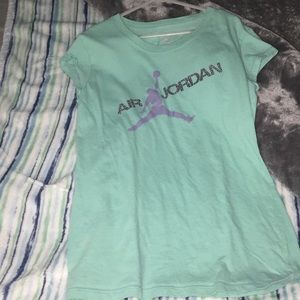 Neon blue air Jordan shirt